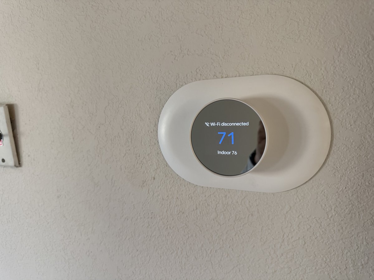 New smart thermostat installed for the dual heat pump system after installation, Morgan Hill