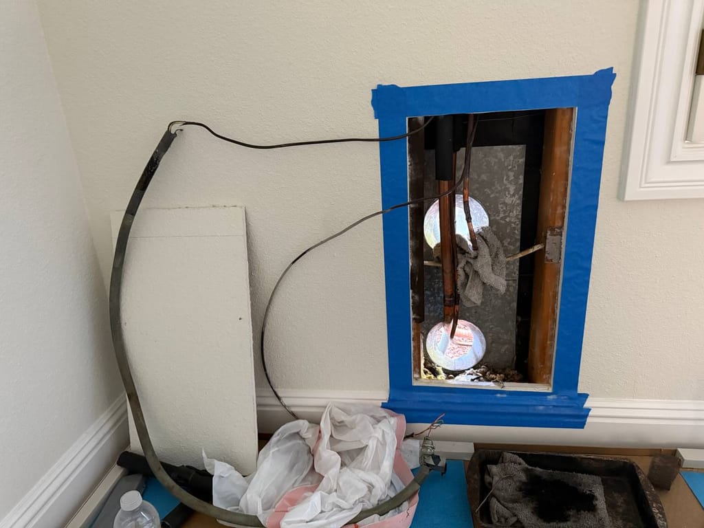Carrier 19 SEER heat pump installation in progress — refrigerant line installation in San Ramon
