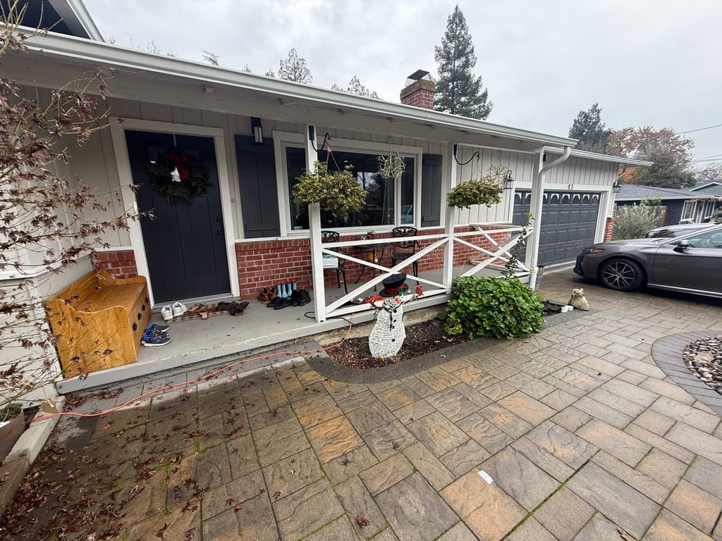 Front exterior of the Walnut Creek home where the heat pump system was installed