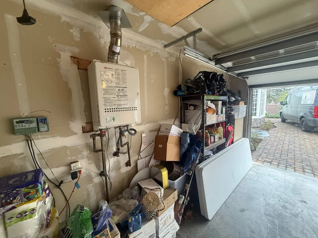 Existing Noritz tankless water heater before Navien replacement, Walnut Creek