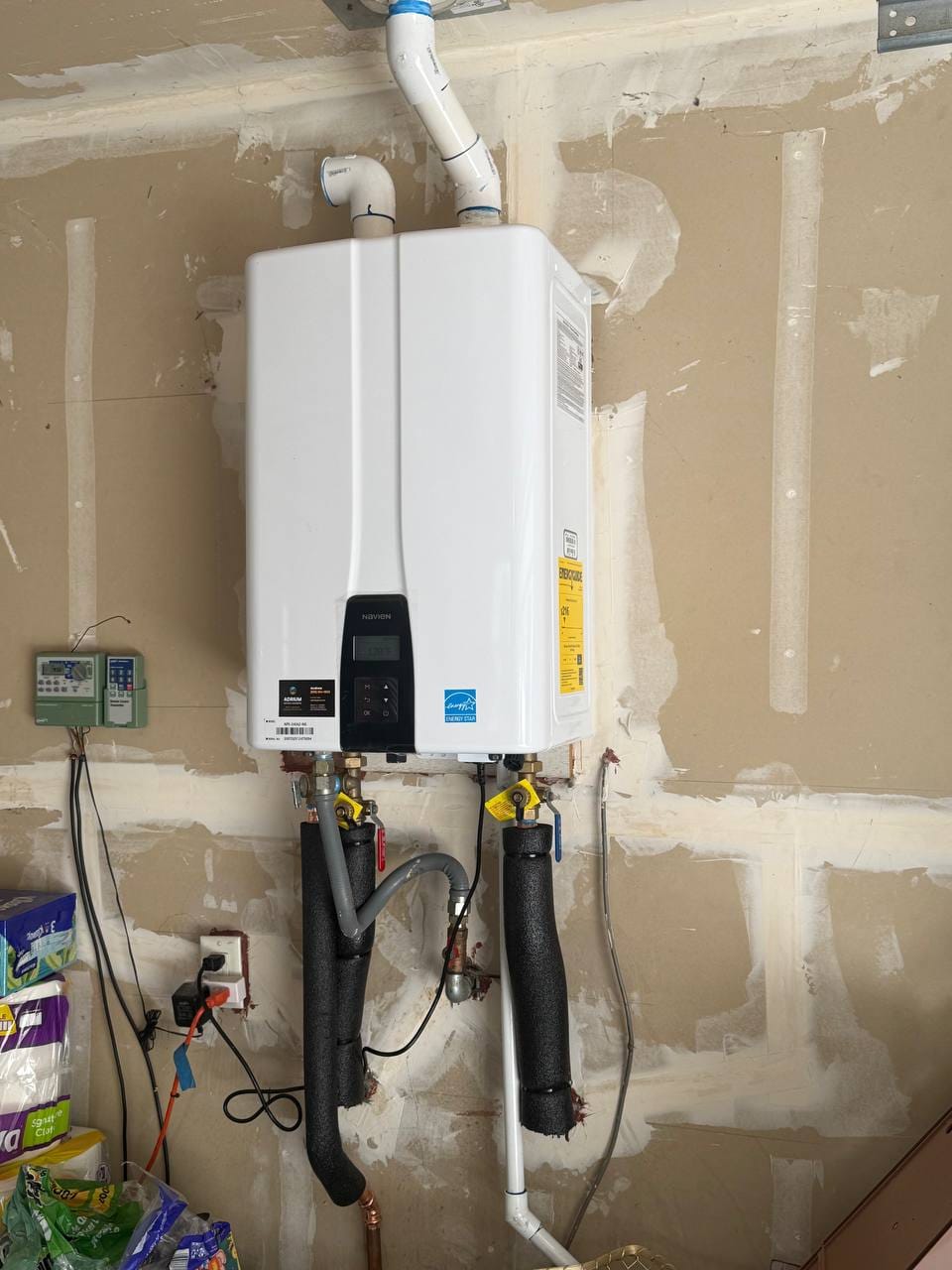 Navien tankless gas water heater install — tankless unit installation