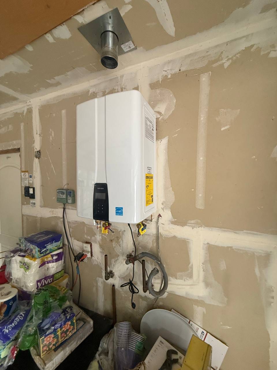 Navien tankless gas water heater install — tankless water heater install