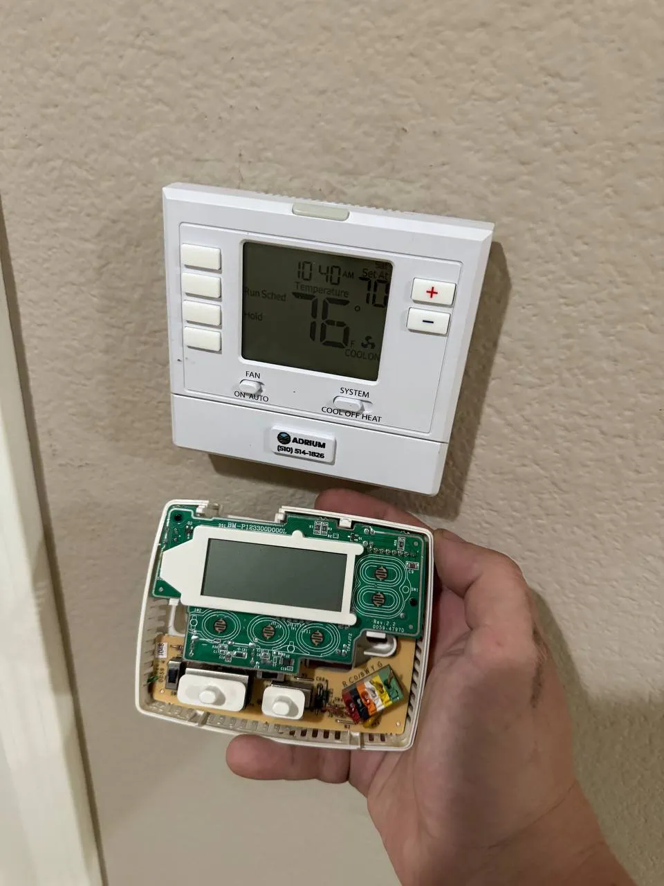 HVAC smart thermostat replacement in Mountain View — thermostat removal and wiring