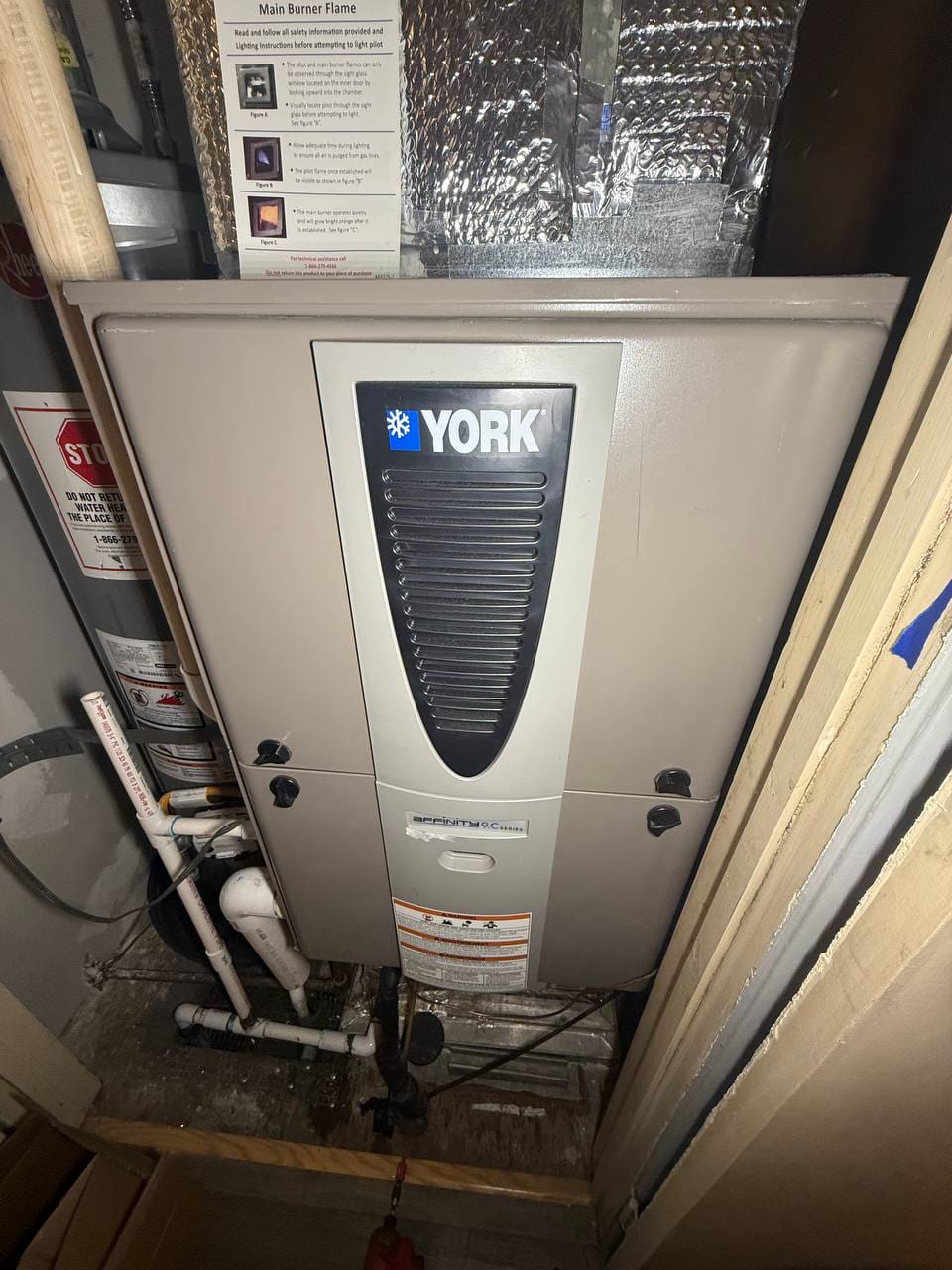 York gas furnace repair in Dublin — original equipment before work