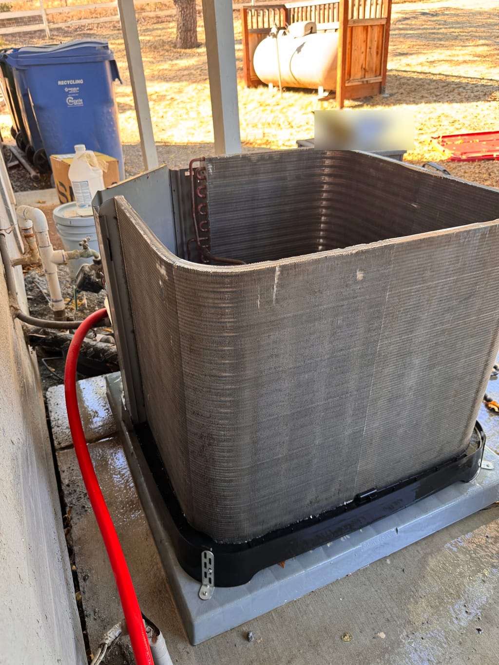 A Rheem outdoor coil after cleaning in Clayton