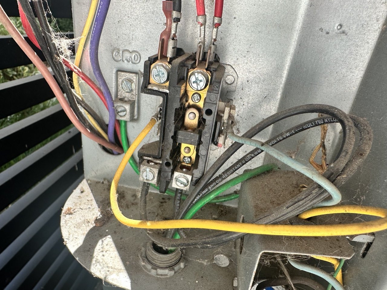 Open contactor compartment on the Goodman AC in Dublin, CA