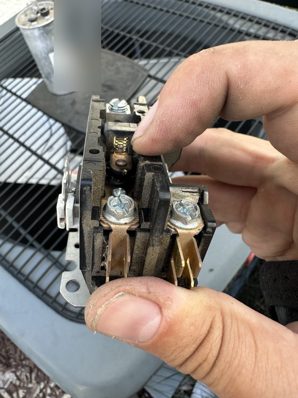 Removed contactor from the Goodman AC in Dublin, CA
