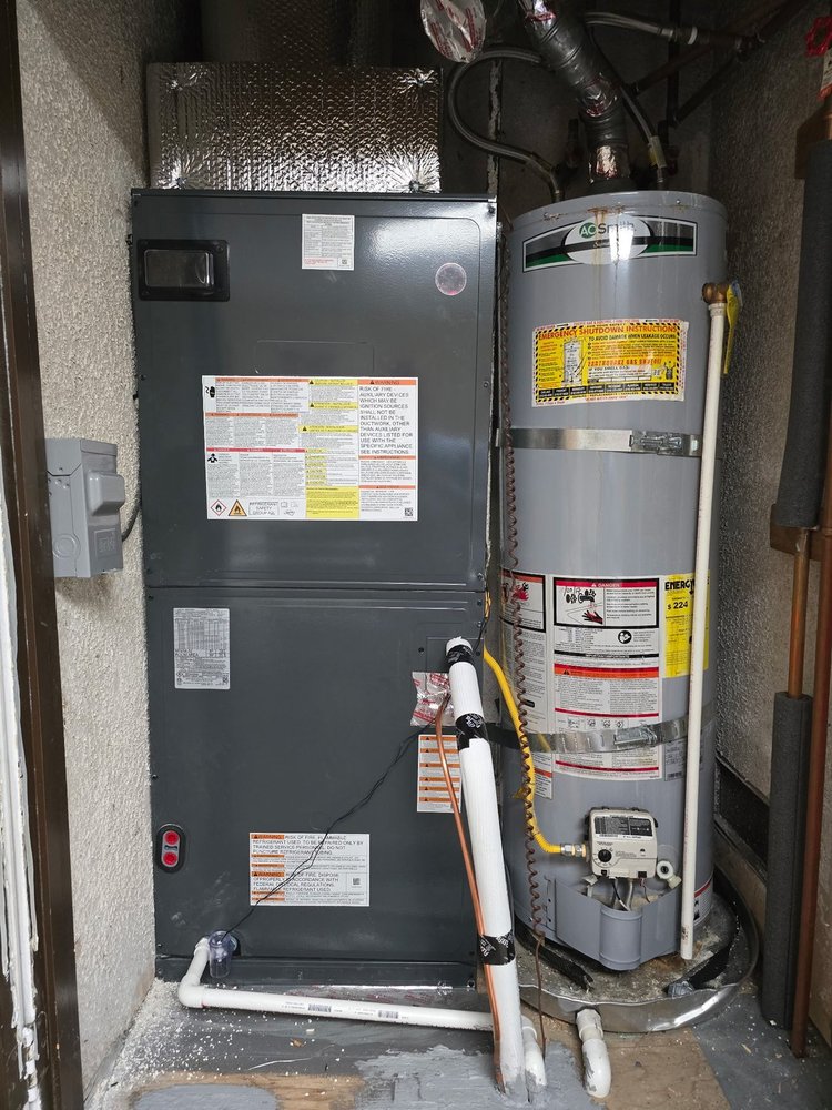 New air handler installed in a residential mechanical closet